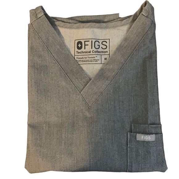 FIGS Leon Three-Pocket Graphite Gray Scrub Top M EUC - Picture 6 of 10